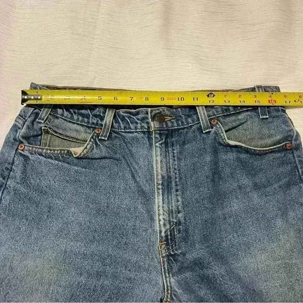 Vintage LEVI'S 505 blue Blank ORANGE TAB pure cotton made USA Jeans 36x30